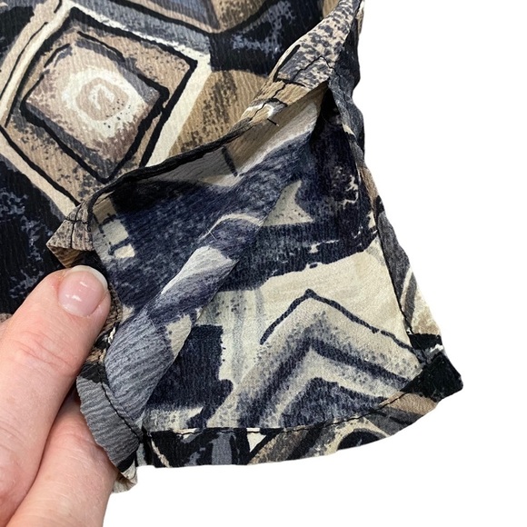 GROVE AVENUE - SIZE MEDIUM - ABSTRACT PRINT - OVERSIZED WASHABLE SILK TOP B5 - Picture 5 of 10